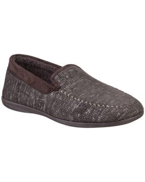 Cotswold Stanley Moc Toe Full Slipper Textile - Grey