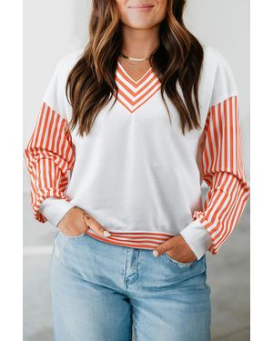 Azura Exchange Langemouw Stripe Detail Top - Wit