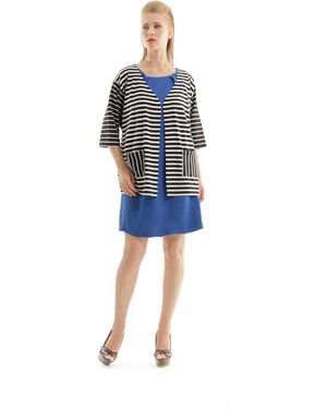 Conquista Gestreept Vest Met Zakdetail - Blauw