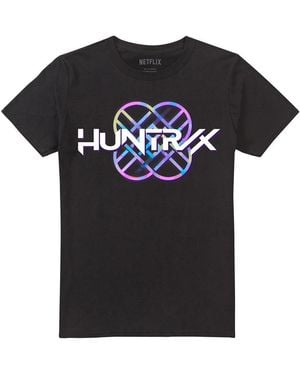 K-Pop Demon Hunters Adult Huntr/X Pastel Logo T-Shirt - Black