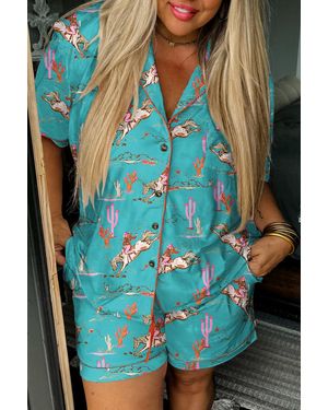 Azura Exchange Aruba Blauwe Cowgirl Country Print Pyjama Set