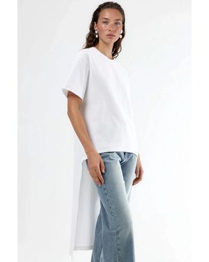 Busem Oversized Crew Neck Tuniek Met Split - Wit