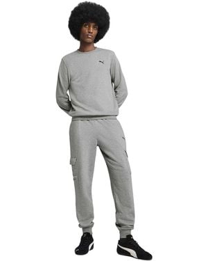 PUMA Fleece-Cargobroek Met Logo Voor - Grijs