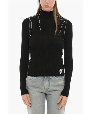 Off-White c/o Virgil Abloh Seizoenskleurige Coltrui Met Contrasterende Details In Zwart