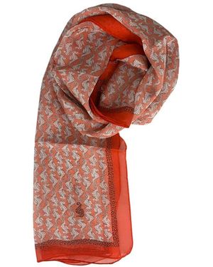 Borbonese Rode Zijden Vrouwen Sjaal - Rood