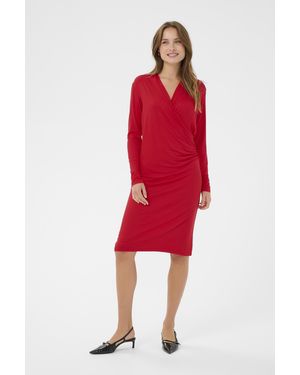 Saint Tropez Jersey Jurk ViggaSZ Jersey Jurk Fitted Red - Rood