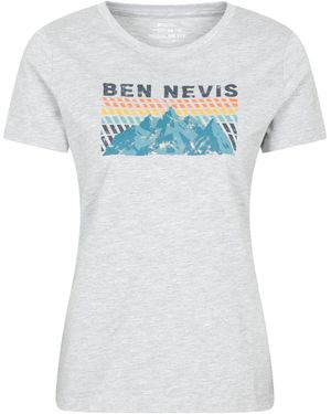 Mountain Warehouse Ben Nevis Berg T-Shirt (Lichtgrijs) - Wit