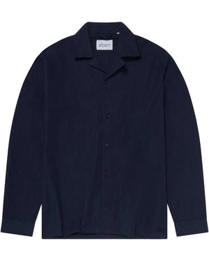 Albam Herenoverhemd Met Revere-Kraag En Lange Mouwen (Donkere Marine) - Blauw