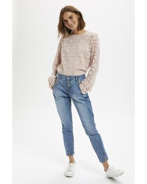 Cream Blouse Met Lange Mouwen Crtiley Blouse Met Lange Mouwen - Blauw
