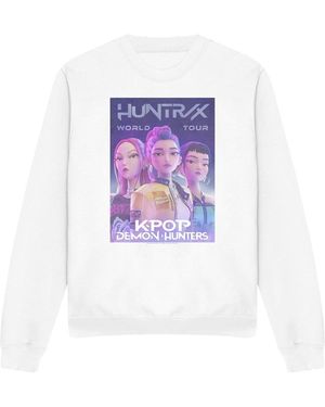 K-Pop Demon Hunters Adult World Tour Huntr/X Poster Sweatshirt - White