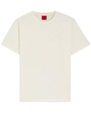 HUGO Damacia Effen T-Shirt Voor - Wit