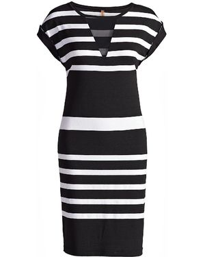 Conquista Straight Striped Dress - Black