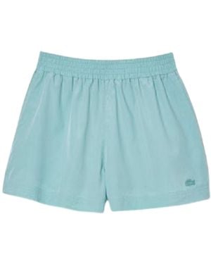 Lacoste Fleece-Short Met Logo Voor - Blauw