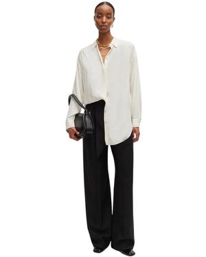 BOSS Benika-Blouse Met Lange Mouwen Voor - Wit
