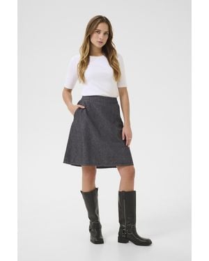 Kaffe Rok A-shape Grey Washed Denim - Blauw