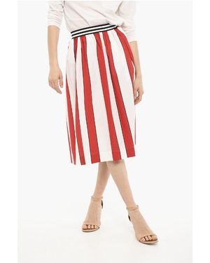 Woolrich Uitlopende Luifel Gestreepte Scully Maxi-Rok - Rood