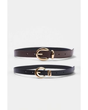 Trendyol Shoes Zwart Riemen - Bruin
