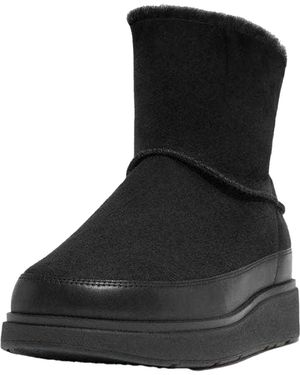 Fitflop Shearling Enkellaarsjes - Zwart