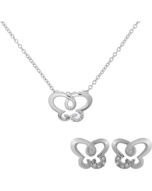 Orphelia 'Joya' 925 Sterling Set: Chain-Pendant + Earrings - Metallic