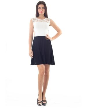 Conquista Kanten Detail Jurk - Blauw