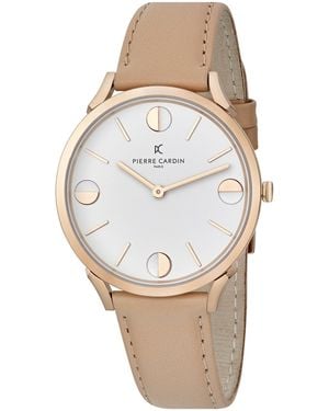 Pierre Cardin Pigalle Half Moon Watch Cpi.2011 Leather - White