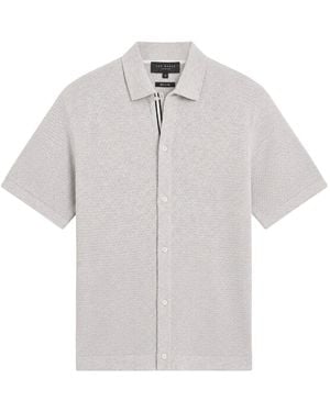 Ted Baker Connyr Regular Button Through Shirt Cotton - Grey
