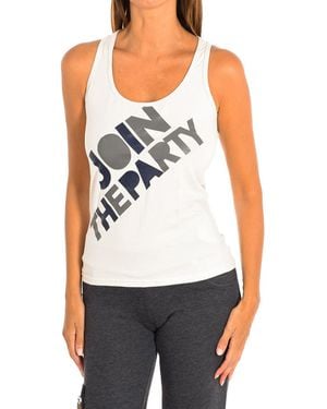 Zumba Round Neck Sleeveless T-Shirt Z1T00360 - White