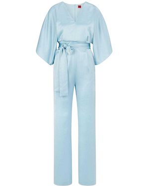 BOSS Kalaisa-1 Kimono Mouwen Jumpsuit (Lichtblauw)