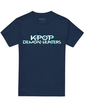 K-Pop Demon Hunters Adult Logo T-Shirt - Blue