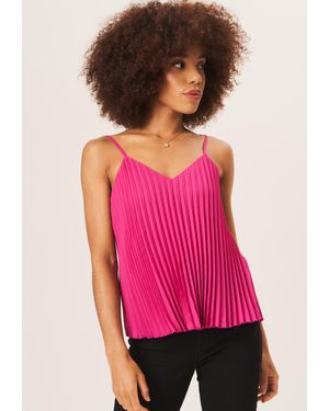 Gini London Geplooide Cami-top Met Bandjes - Roze