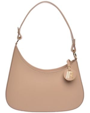 Isabella Rhea Beige Rundleer Tas - Naturel