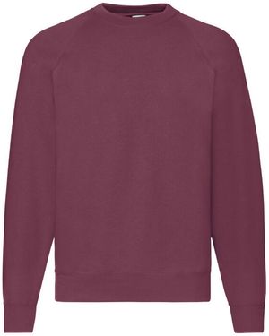 Fruit Of The Loom Premium Ingelegd Sweatshirt (bourgondië) - Paars
