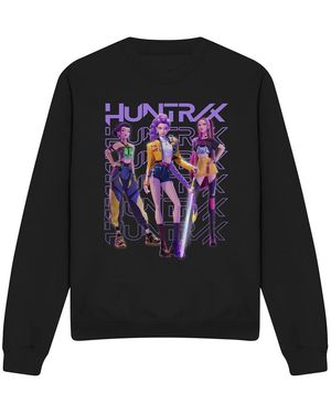 K-Pop Demon Hunters Adult Huntr/X Group Shot Sweatshirt - Black