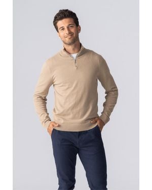 TeeShoppen Pullover Halve Rits - Blauw