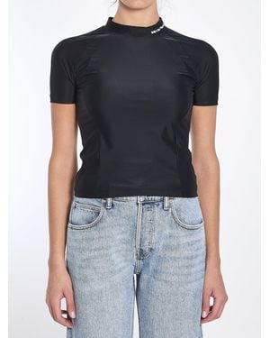 Alexander Wang Rashguard T-Shirt Met Logo - Blauw