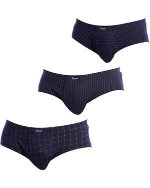 Abanderado Pack Of 3 Essential Print Briefs With Opening A0090 - Blue