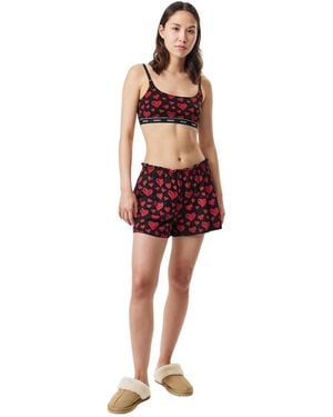 HUGO Nikka Hearts Pyjamashorts Voor - Rood