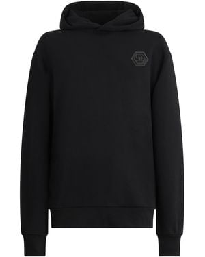 Philipp Plein Sweatshirt Met Capuchon Iconic Plein - Zwart