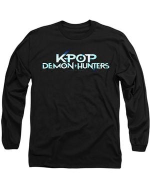 K-Pop Demon Hunters Adult Logo Long-Sleeved T-Shirt - Black