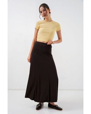 Bigdart High Waist A-Line Maxi Skirt - White