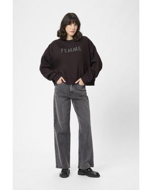 Kaffe Sweatshirt Kalise Sweatshirt Oversize Fit Dark Brown - Zwart