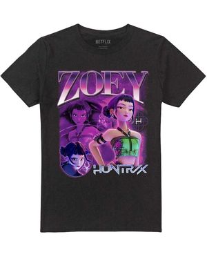 K-Pop Demon Hunters Adult Huntr/X Zoey Bootleg T-Shirt - Black
