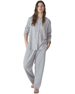J&j Brothers Jjbfp1901 Long-Sleeved Shirt Pyjamas - Grey