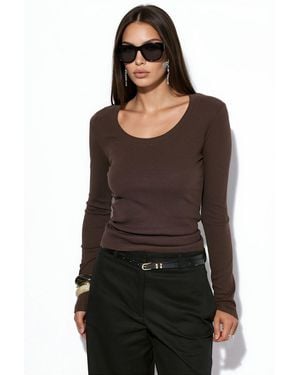 Busem Ribbed Slim-Fit Long-Sleeve Top - Black