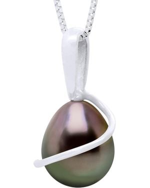 Ateliers Saint Germain Beaded Pendant With Retour 375 And Real Cultured Tahiti Pearl Pear 8-9 Mm - White