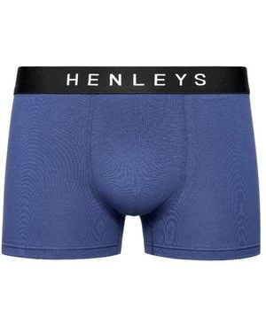 Henleys Inky Boxer Shorts (Pack Of 3) - Blue