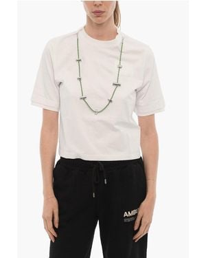 Ambush Effen Stoppers T-Shirt Met Ronde Hals En Afneembare Ketting - Wit