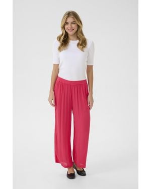 Kaffe Casual Broek Loose Fit Raspberry Pink - Rood