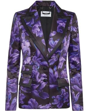 Philipp Plein Blazer Flowers - Blauw