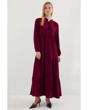 Bigdart Maxi Dress With Bow Detail - Red
